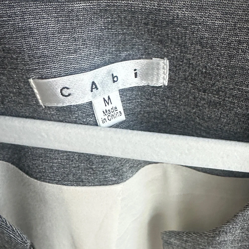 CAbi Gray and Cream Cardigan Sweater szM - Picture 3 of 5